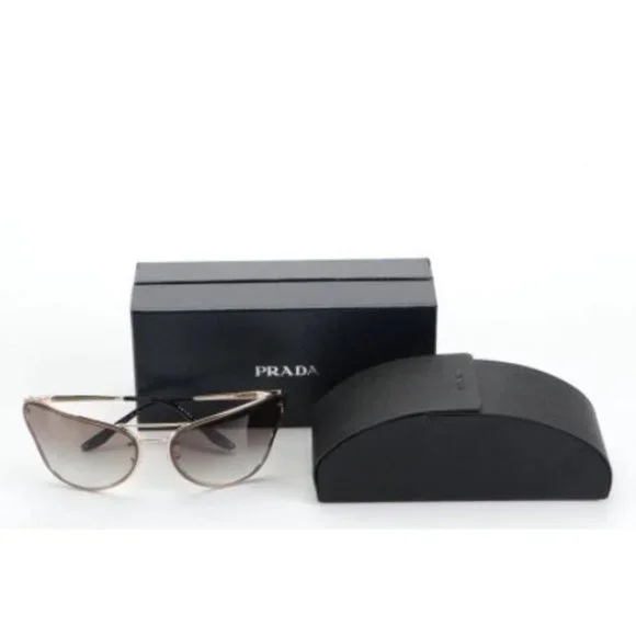 NEW! PRADA PR 74VS CATWALK  Butterfly Gold Frame/Brown Sunglasses  Box & Case - Picture 7 of 7